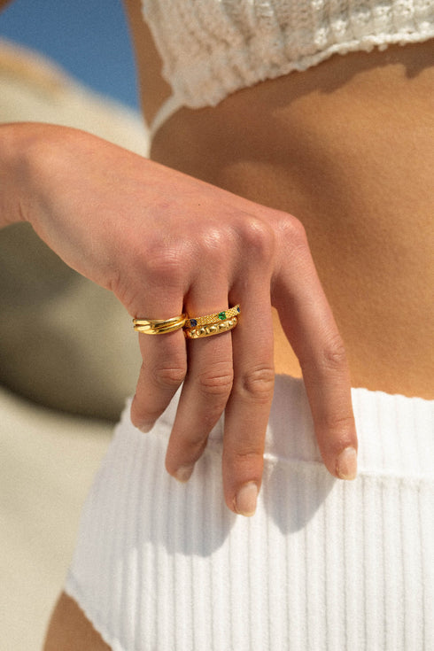 ROMAN DOTS RING GOLD